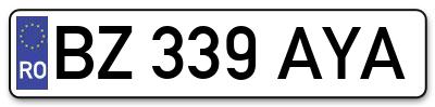 Placuta inmatriculare numar auto  BZ-339-AYA, BZ 339 AYA, BZ339AYA