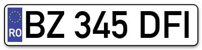 Placuta inmatriculare numar auto  BZ-345-DFI, BZ 345 DFI, BZ345DFI