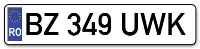 Placuta inmatriculare numar auto  BZ-349-UWK, BZ 349 UWK, BZ349UWK