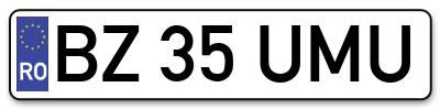 Placuta inmatriculare numar auto  BZ-35-UMU, BZ 35 UMU, BZ35UMU