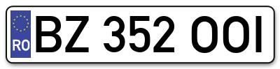 Placuta inmatriculare numar auto  BZ-352-OOI, BZ 352 OOI, BZ352OOI