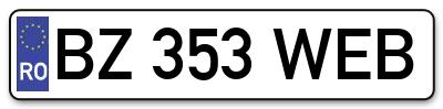 Placuta inmatriculare numar auto  BZ-353-WEB, BZ 353 WEB, BZ353WEB