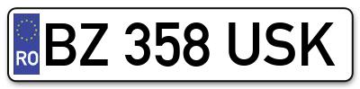 Placuta inmatriculare numar auto  BZ-358-USK, BZ 358 USK, BZ358USK