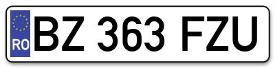 Placuta inmatriculare numar auto  BZ-363-FZU, BZ 363 FZU, BZ363FZU