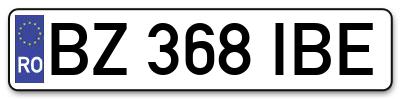 Placuta inmatriculare numar auto  BZ-368-IBE, BZ 368 IBE, BZ368IBE