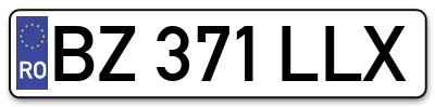 Placuta inmatriculare numar auto  BZ-371-LLX, BZ 371 LLX, BZ371LLX