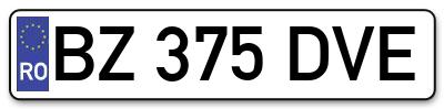 Placuta inmatriculare numar auto  BZ-375-DVE, BZ 375 DVE, BZ375DVE