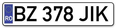 Placuta inmatriculare numar auto  BZ-378-JIK, BZ 378 JIK, BZ378JIK