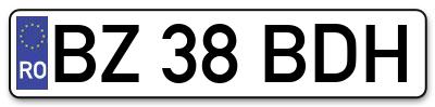 Placuta inmatriculare numar auto  BZ-38-BDH, BZ 38 BDH, BZ38BDH