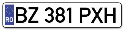 Placuta inmatriculare numar auto  BZ-381-PXH, BZ 381 PXH, BZ381PXH