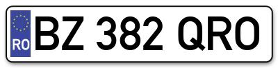 Placuta inmatriculare numar auto  BZ-382-QRO, BZ 382 QRO, BZ382QRO