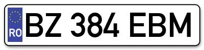 Placuta inmatriculare numar auto  BZ-384-EBM, BZ 384 EBM, BZ384EBM