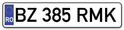 Placuta inmatriculare numar auto  BZ-385-RMK, BZ 385 RMK, BZ385RMK