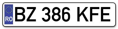 Placuta inmatriculare numar auto  BZ-386-KFE, BZ 386 KFE, BZ386KFE