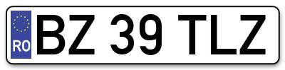 Placuta inmatriculare numar auto  BZ-39-TLZ, BZ 39 TLZ, BZ39TLZ