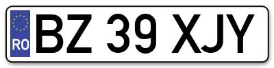Placuta inmatriculare numar auto  BZ-39-XJY, BZ 39 XJY, BZ39XJY