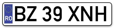 Placuta inmatriculare numar auto  BZ-39-XNH, BZ 39 XNH, BZ39XNH