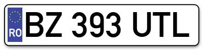 Placuta inmatriculare numar auto  BZ-393-UTL, BZ 393 UTL, BZ393UTL