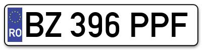 Placuta inmatriculare numar auto  BZ-396-PPF, BZ 396 PPF, BZ396PPF
