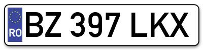 Placuta inmatriculare numar auto  BZ-397-LKX, BZ 397 LKX, BZ397LKX