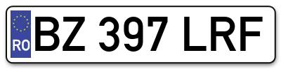 Placuta inmatriculare numar auto  BZ-397-LRF, BZ 397 LRF, BZ397LRF