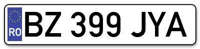 Placuta inmatriculare numar auto  BZ-399-JYA, BZ 399 JYA, BZ399JYA