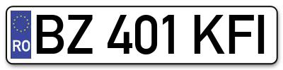 Placuta inmatriculare numar auto  BZ-401-KFI, BZ 401 KFI, BZ401KFI