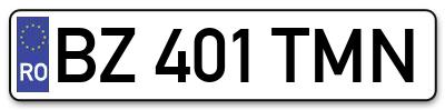 Placuta inmatriculare numar auto  BZ-401-TMN, BZ 401 TMN, BZ401TMN