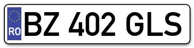 Placuta inmatriculare numar auto  BZ-402-GLS, BZ 402 GLS, BZ402GLS