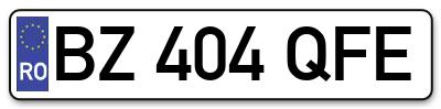 Placuta inmatriculare numar auto  BZ-404-QFE, BZ 404 QFE, BZ404QFE