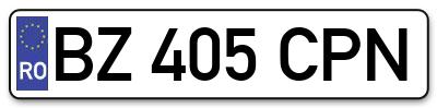 Placuta inmatriculare numar auto  BZ-405-CPN, BZ 405 CPN, BZ405CPN