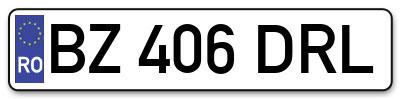 Placuta inmatriculare numar auto  BZ-406-DRL, BZ 406 DRL, BZ406DRL