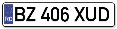 Placuta inmatriculare numar auto  BZ-406-XUD, BZ 406 XUD, BZ406XUD