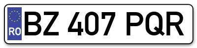 Placuta inmatriculare numar auto  BZ-407-PQR, BZ 407 PQR, BZ407PQR