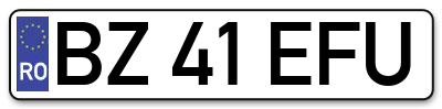 Placuta inmatriculare numar auto  BZ-41-EFU, BZ 41 EFU, BZ41EFU