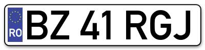 Placuta inmatriculare numar auto  BZ-41-RGJ, BZ 41 RGJ, BZ41RGJ