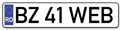 Placuta inmatriculare numar auto  BZ-41-WEB, BZ 41 WEB, BZ41WEB