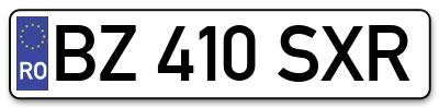 Placuta inmatriculare numar auto  BZ-410-SXR, BZ 410 SXR, BZ410SXR