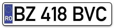 Placuta inmatriculare numar auto  BZ-418-BVC, BZ 418 BVC, BZ418BVC