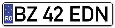 Placuta inmatriculare numar auto  BZ-42-EDN, BZ 42 EDN, BZ42EDN