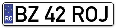 Placuta inmatriculare numar auto  BZ-42-ROJ, BZ 42 ROJ, BZ42ROJ