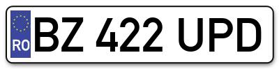 Placuta inmatriculare numar auto  BZ-422-UPD, BZ 422 UPD, BZ422UPD