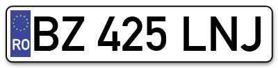 Placuta inmatriculare numar auto  BZ-425-LNJ, BZ 425 LNJ, BZ425LNJ