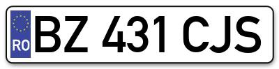 Placuta inmatriculare numar auto  BZ-431-CJS, BZ 431 CJS, BZ431CJS