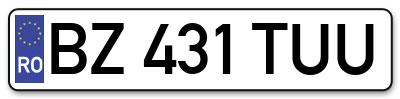 Placuta inmatriculare numar auto  BZ-431-TUU, BZ 431 TUU, BZ431TUU