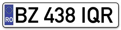 Placuta inmatriculare numar auto  BZ-438-IQR, BZ 438 IQR, BZ438IQR