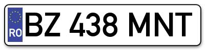 Placuta inmatriculare numar auto  BZ-438-MNT, BZ 438 MNT, BZ438MNT