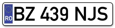 Placuta inmatriculare numar auto  BZ-439-NJS, BZ 439 NJS, BZ439NJS