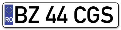 Placuta inmatriculare numar auto  BZ-44-CGS, BZ 44 CGS, BZ44CGS