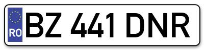 Placuta inmatriculare numar auto  BZ-441-DNR, BZ 441 DNR, BZ441DNR